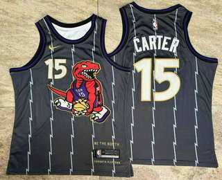 Mens Toronto Raptors #15 Vince Carter Black 2024 City Edition AU Stitched Jersey Mixiu